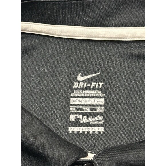 New York Yankees Nike Dri Fit Polo Shirt Mens XXL Black White MLB Baseball *READ - Picture 7 of 12